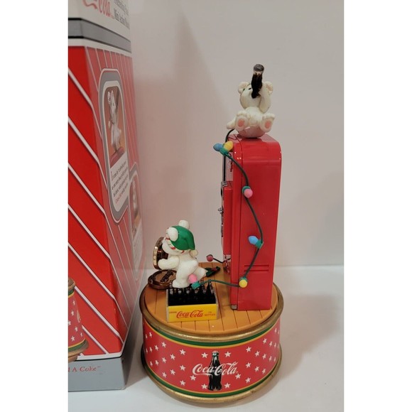 Enesco 1995 Coca Cola Coke Refreshing Pause Christmas Mini Action Musical Figuri - Picture 5 of 12